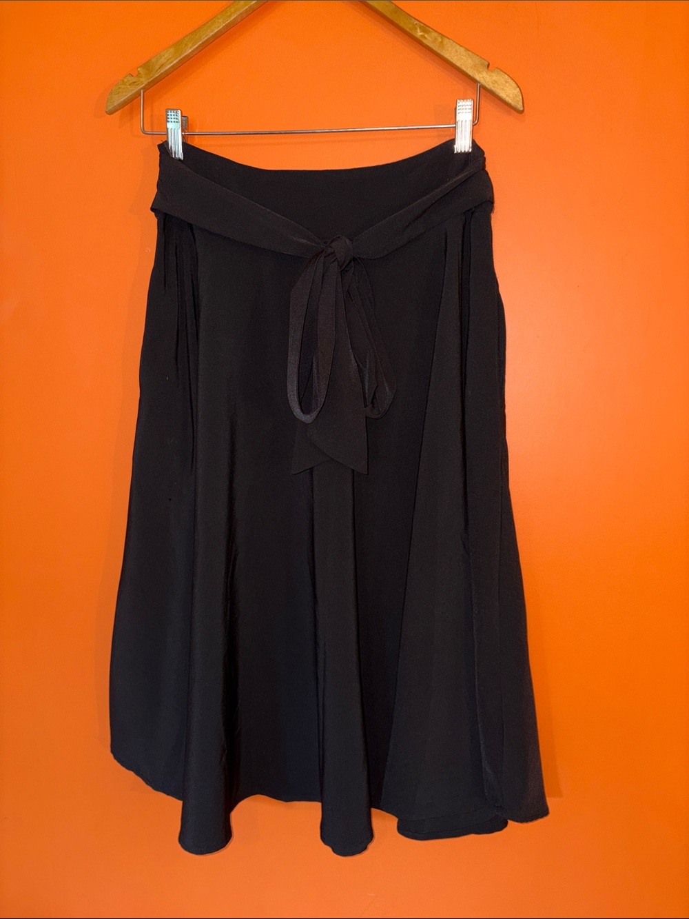 Belle Poque Women’s Black A-Line Tie-Waist Skirt Size Medium 8/10